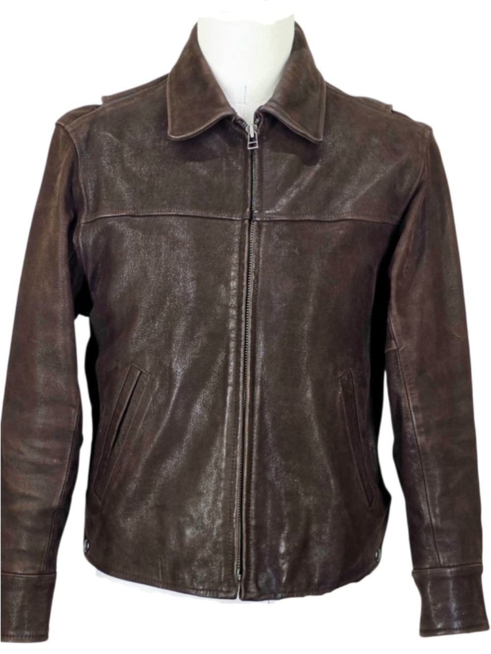 Vintage Banana Republic 90s Mens XS Brown Leather Jacket Made Korea Quilted